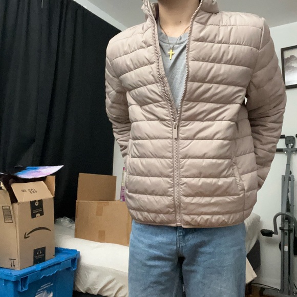 Beige Puffer Coat - Picture 1 of 5